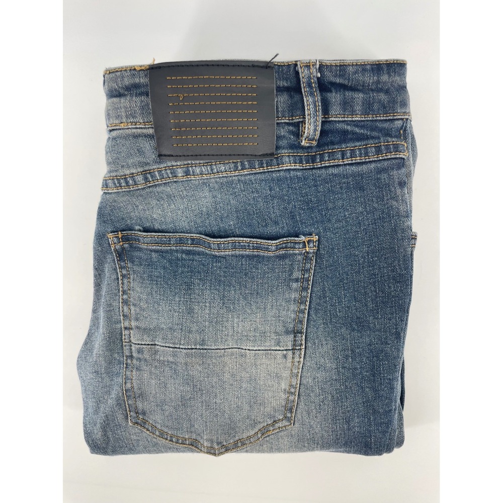 Serenede Jeans Men 36x29.5 Blue Slim Fit Stretch Tapered Urban Streetwear
